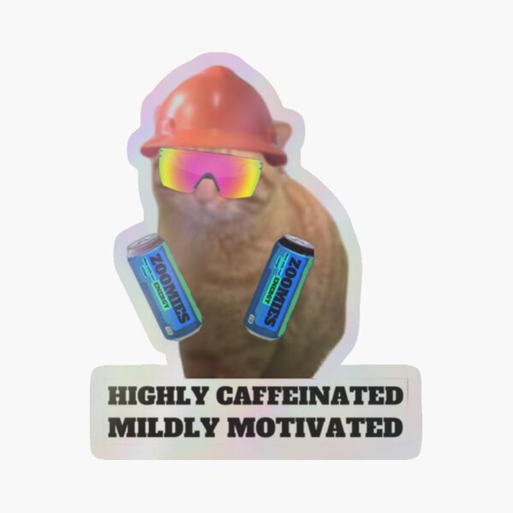 Lighting Mcqueen Bedroom Decor - Highly caffeinated Holographic Sticker for Laptop