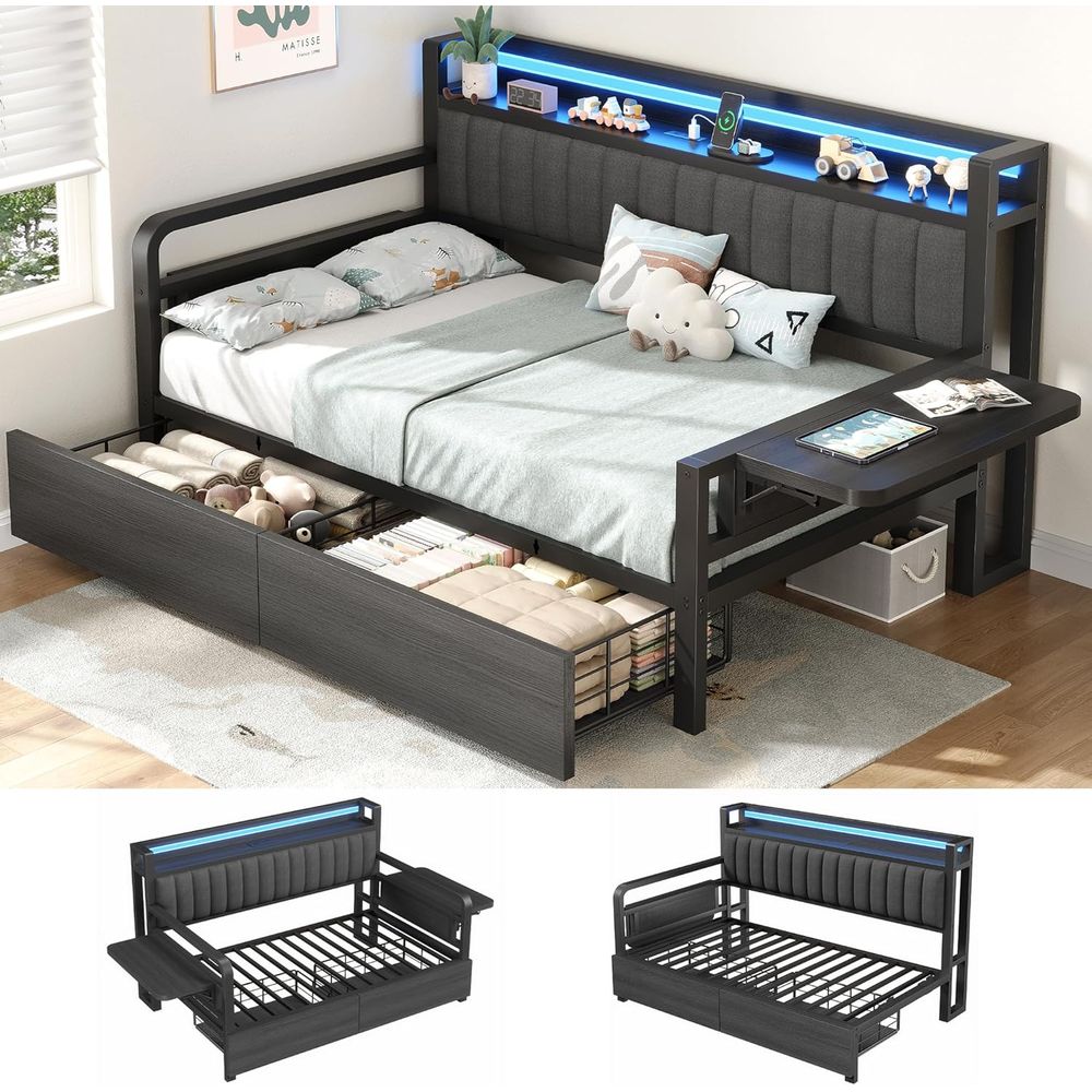 Furniture Lighting & Decor Magazine - Jevol Twin Bed e with Storage