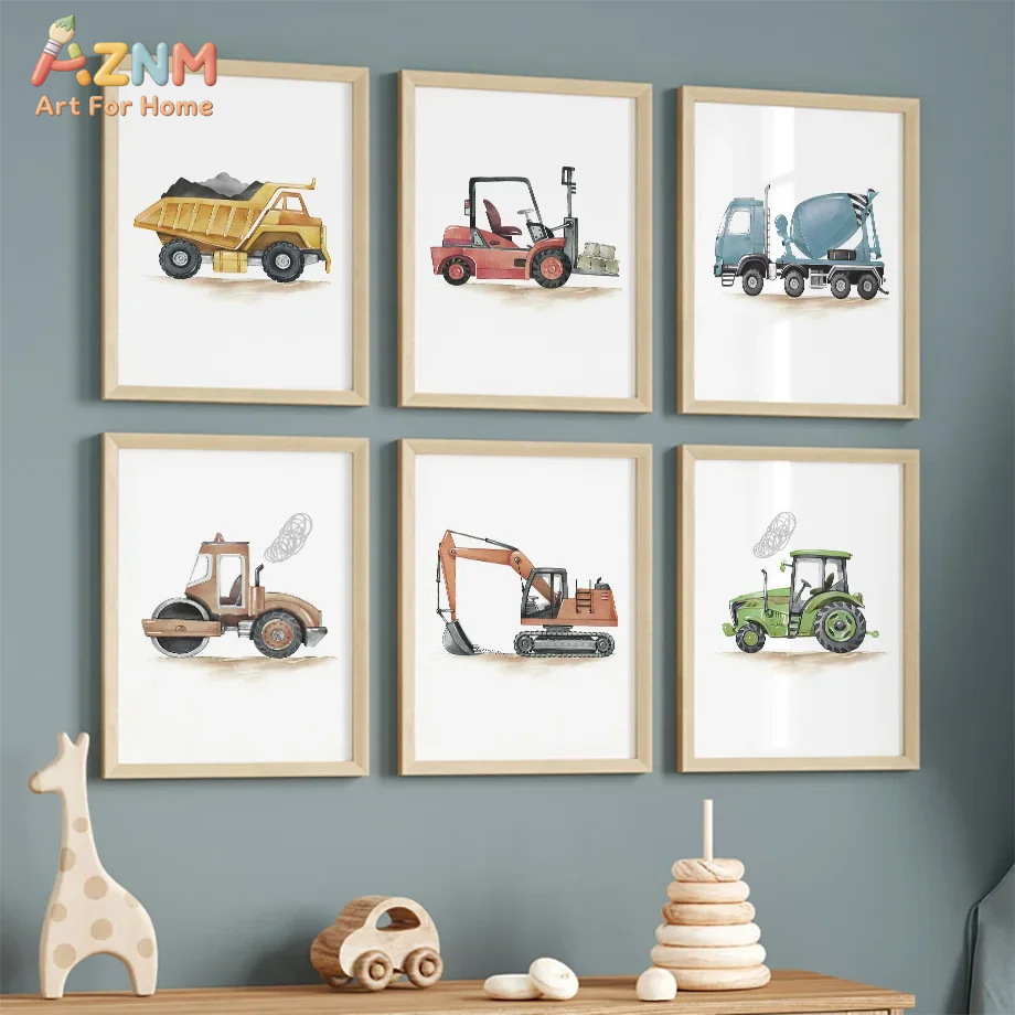 Lighting Mcqueen Bedroom Decor - 6pcs Nordic Modern cartoon car engineering