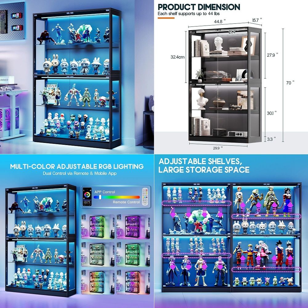 Lighting & Home Decor Studio - Cabinet with LED Light Strips, Modern