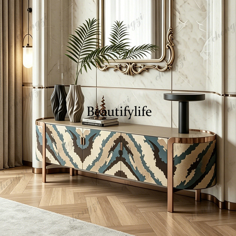 Decor Lighting & Decor Fires Photos - Italian light luxury TV cabinet art