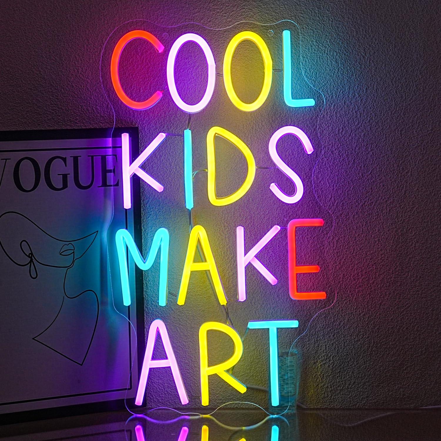 Led Lighting Wall Decor - Cool Kids Make Art Neon Sign