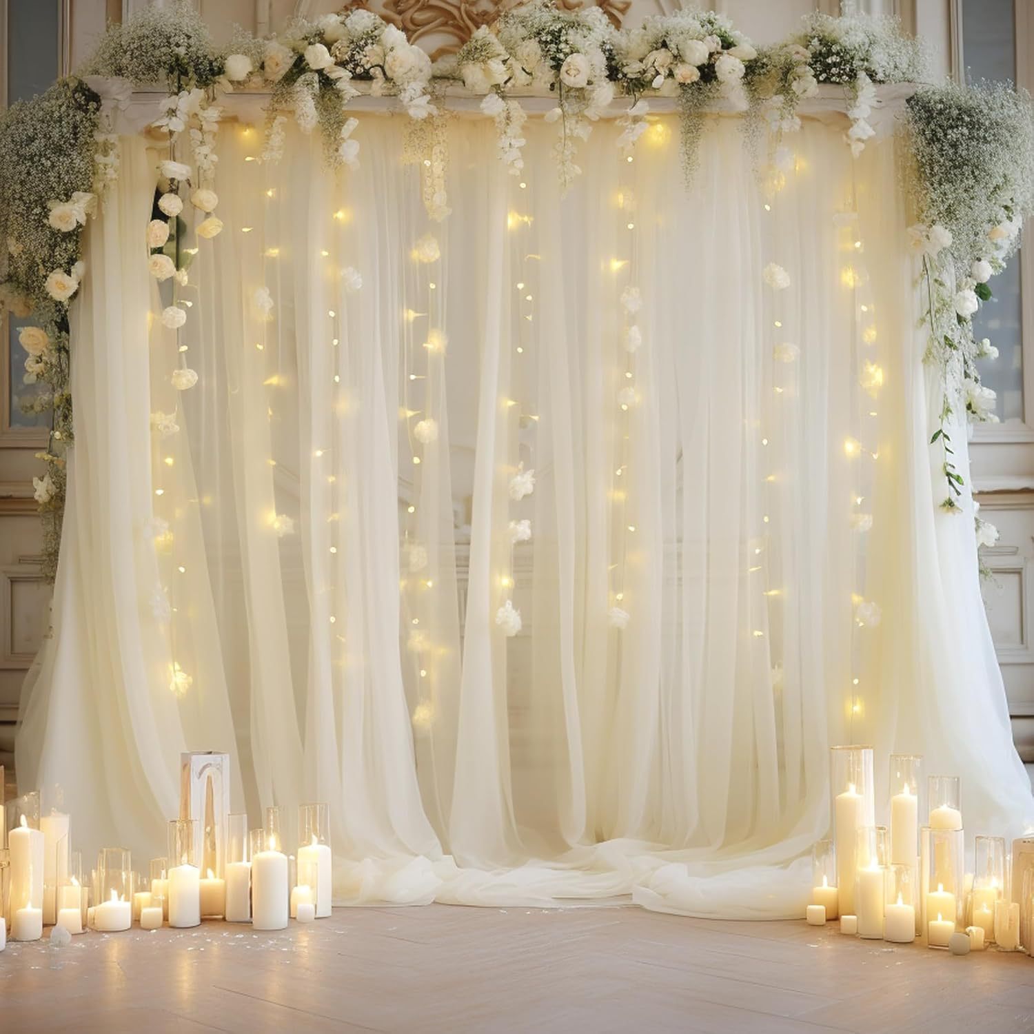 Decor Lighting Pack - 1 Pack Wedding Tulle Backdrop Set,