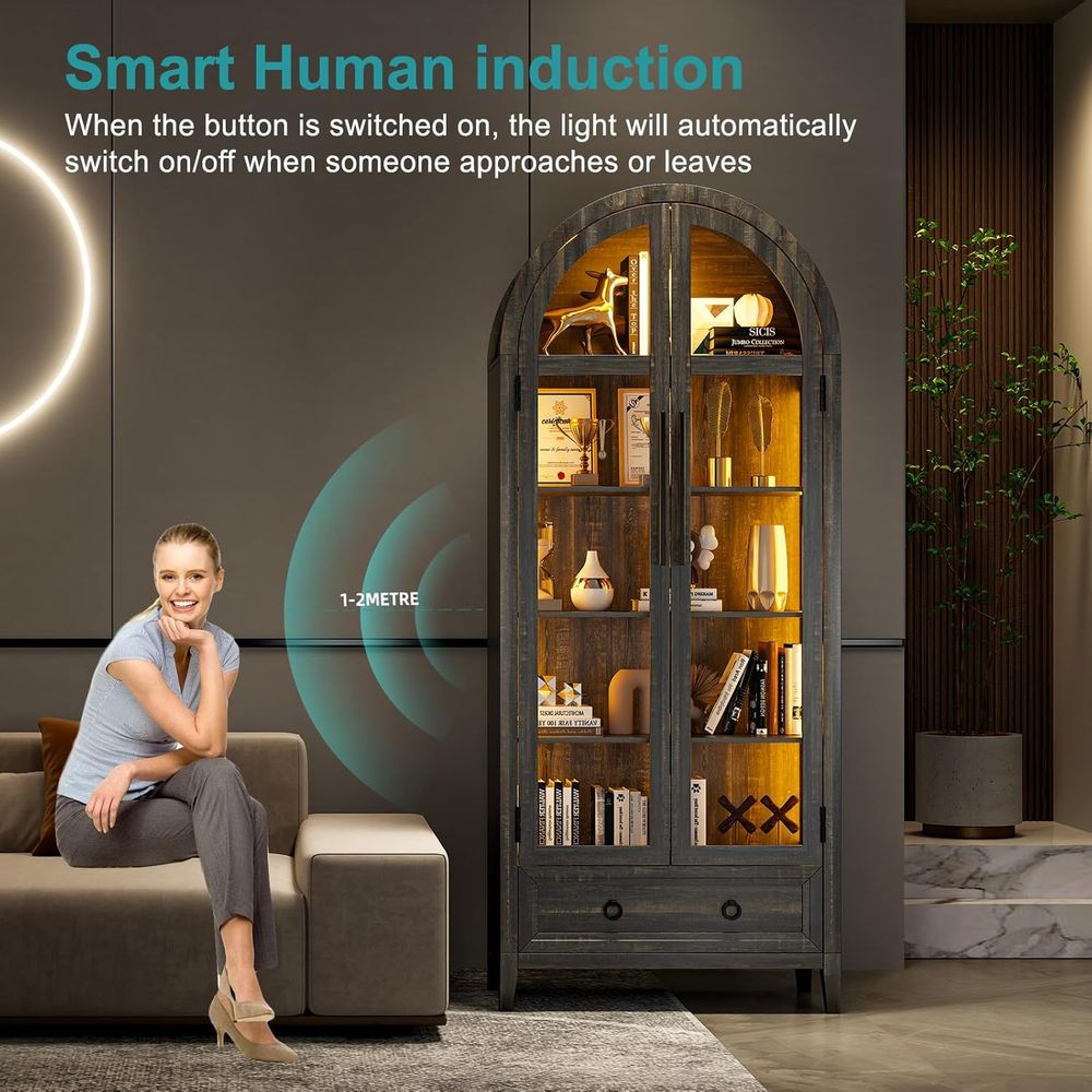 73 Arched Glass Display Cabine - огляд і ціна Lighting & Home Decor Studio