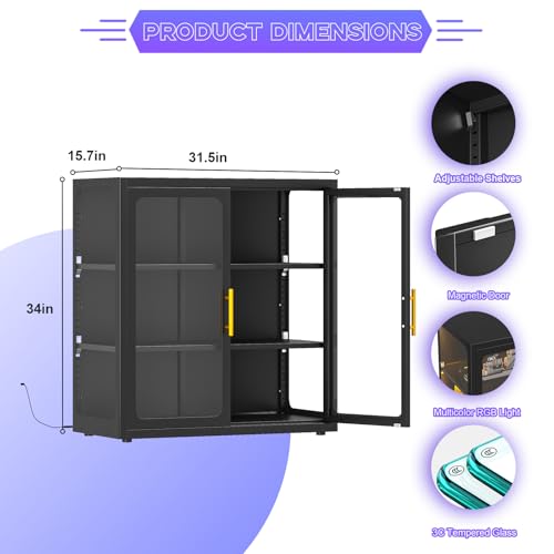Display Cabinet with Glass Doo - огляд і ціна Lighting & Home Decor Studio