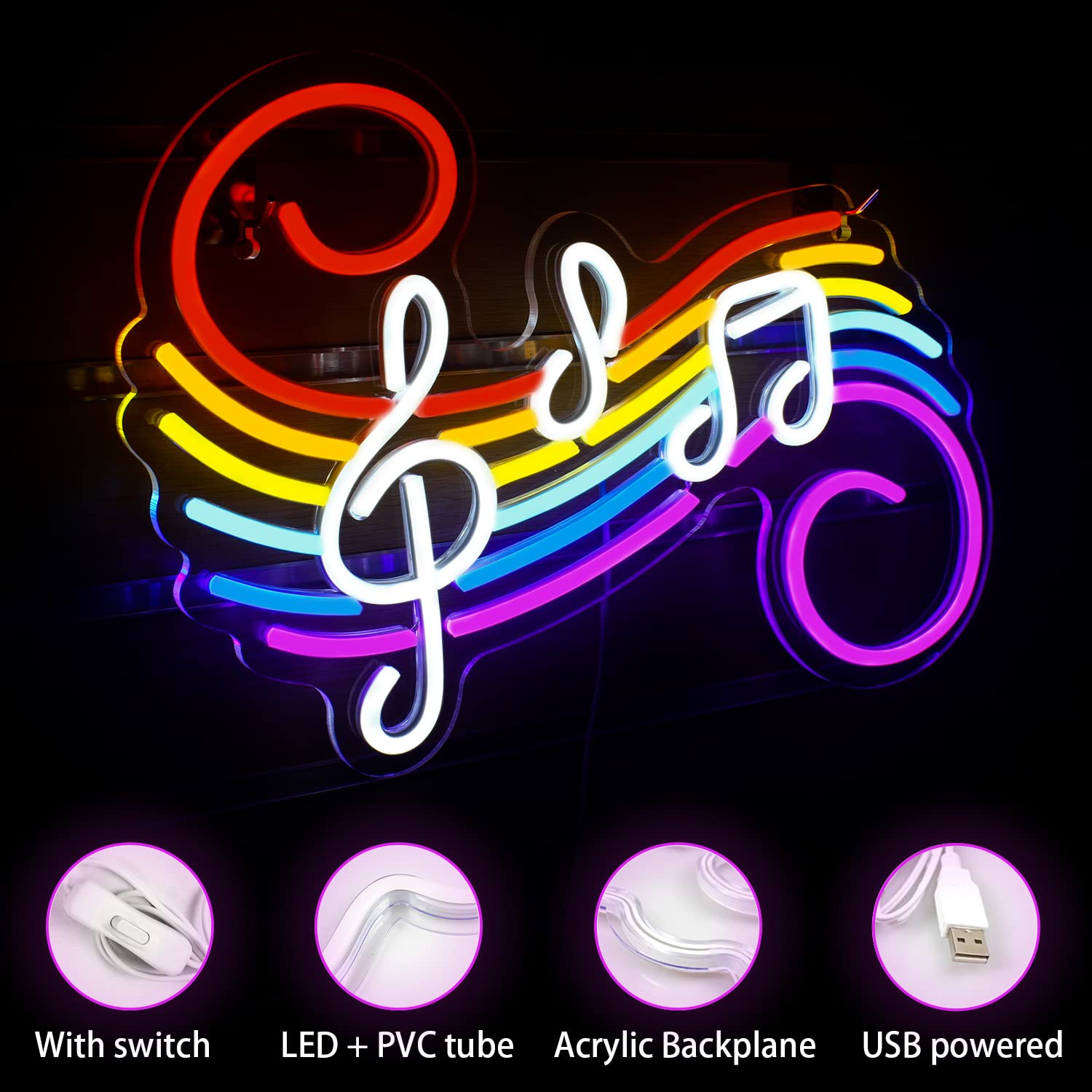 Music Notes Neon Sign Customiz - огляд і ціна Lighting Decor For Wedding