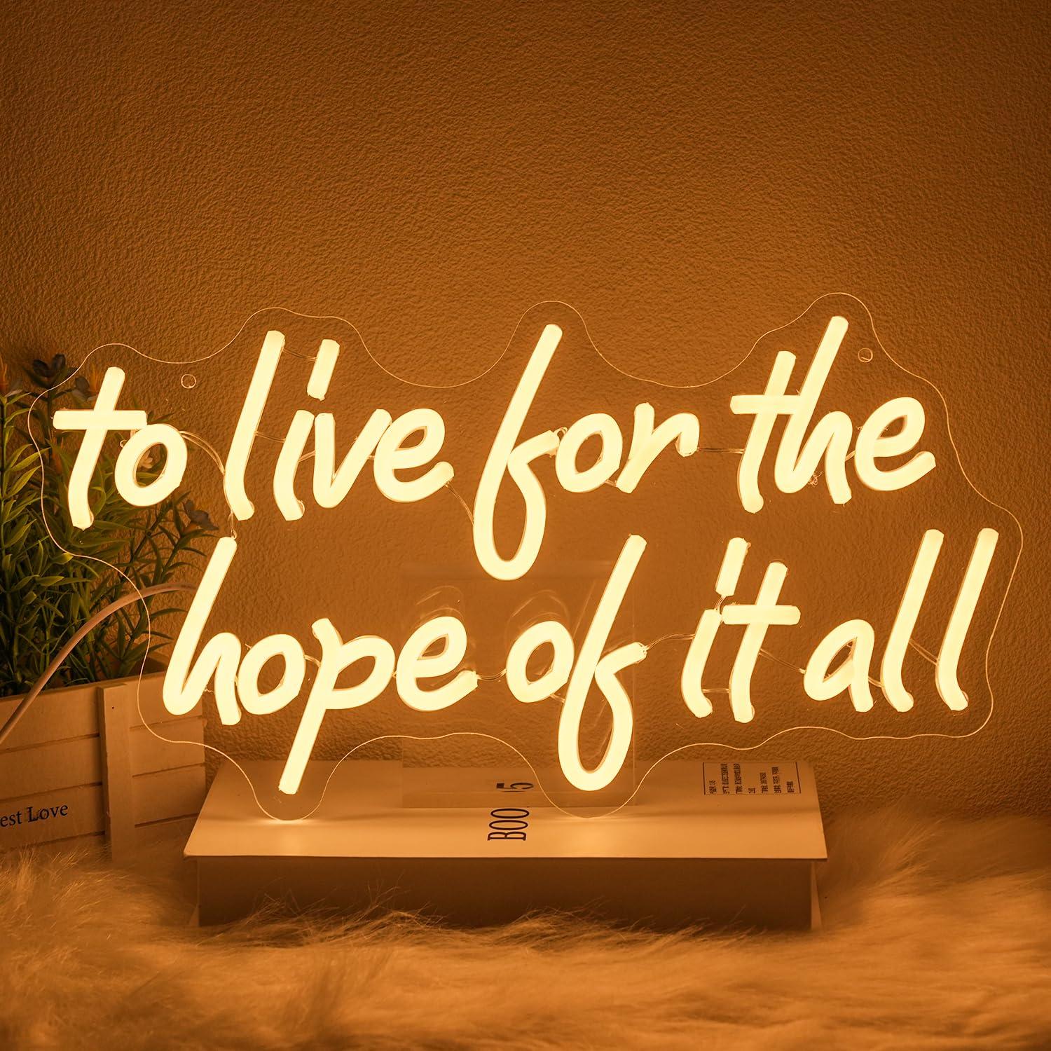 To Live For The Hope Of It All - огляд і ціна Led Lighting Wall Decor