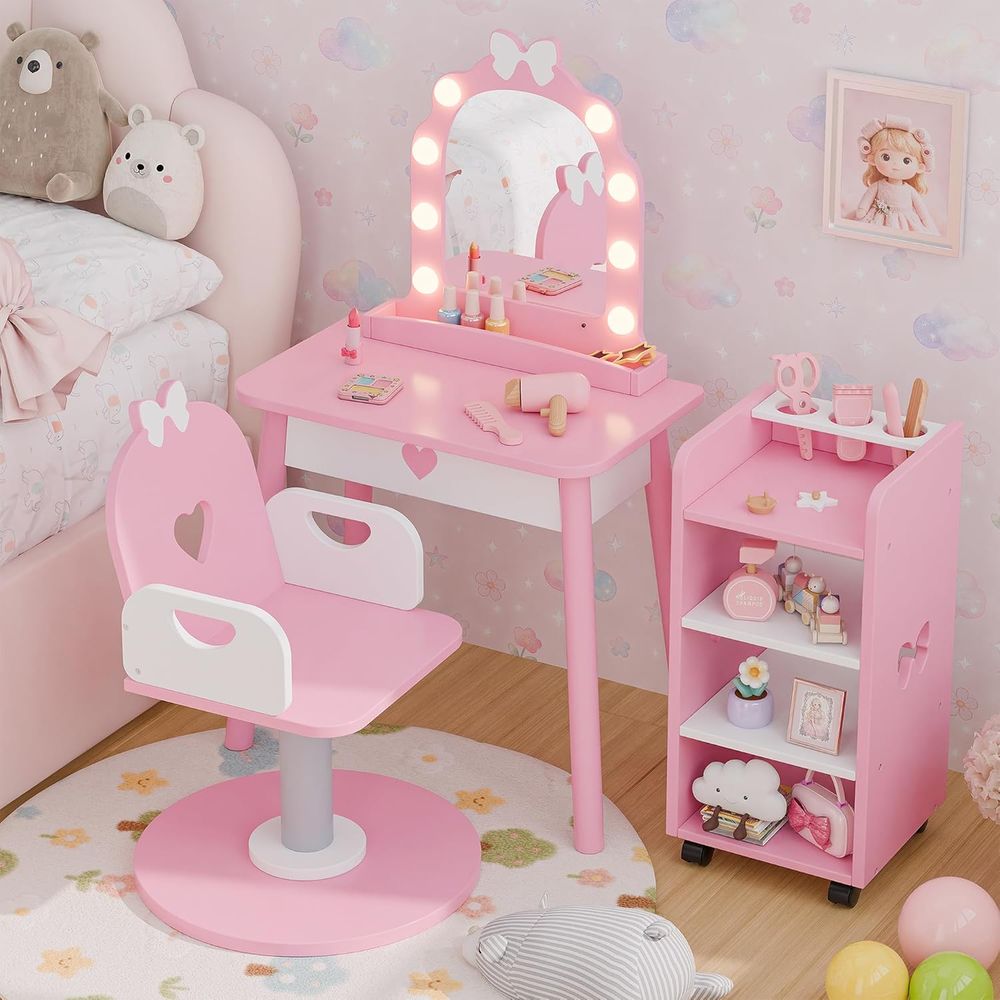 Pink Toddler Vanity Set with L - огляд і ціна Furniture Lighting & Decor Magazine