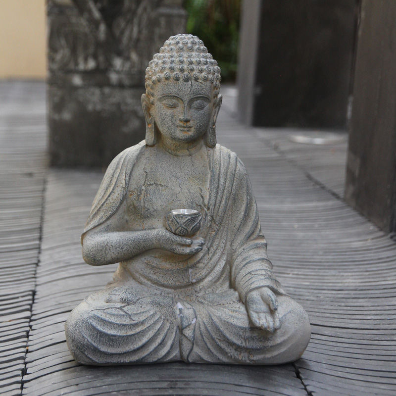 Resin Solar Buddha Statue Scul - огляд і ціна Japanese Lighting Decor