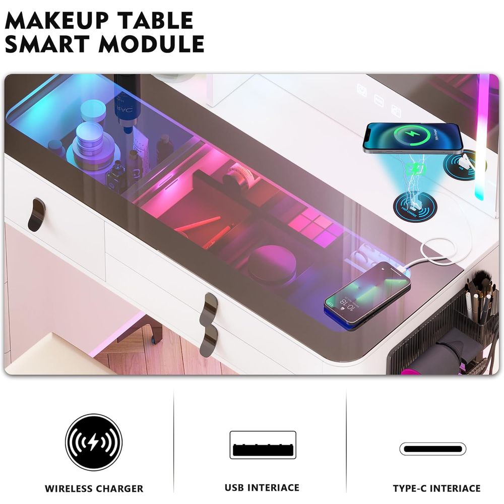 Gurexl RGB Vanity Desk with Wi - огляд і ціна Furniture Lighting & Decor Magazine