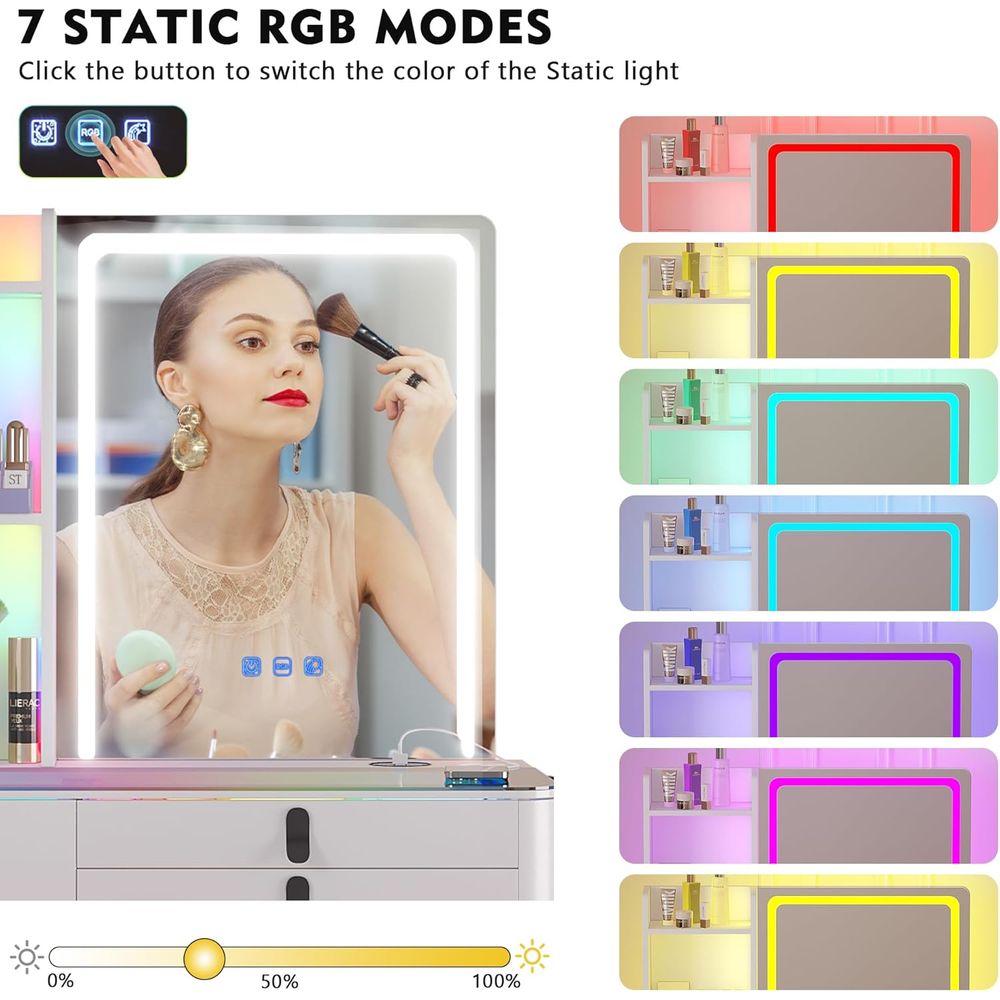 Gurexl RGB Vanity Desk with Wi - огляд і ціна Furniture Lighting & Decor Magazine