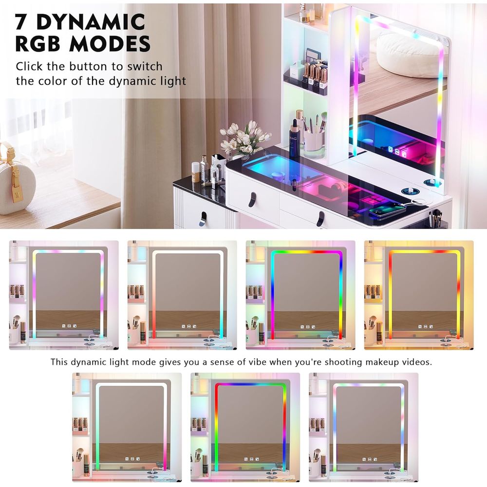 Gurexl RGB Vanity Desk with Wi - огляд і ціна Furniture Lighting & Decor Magazine
