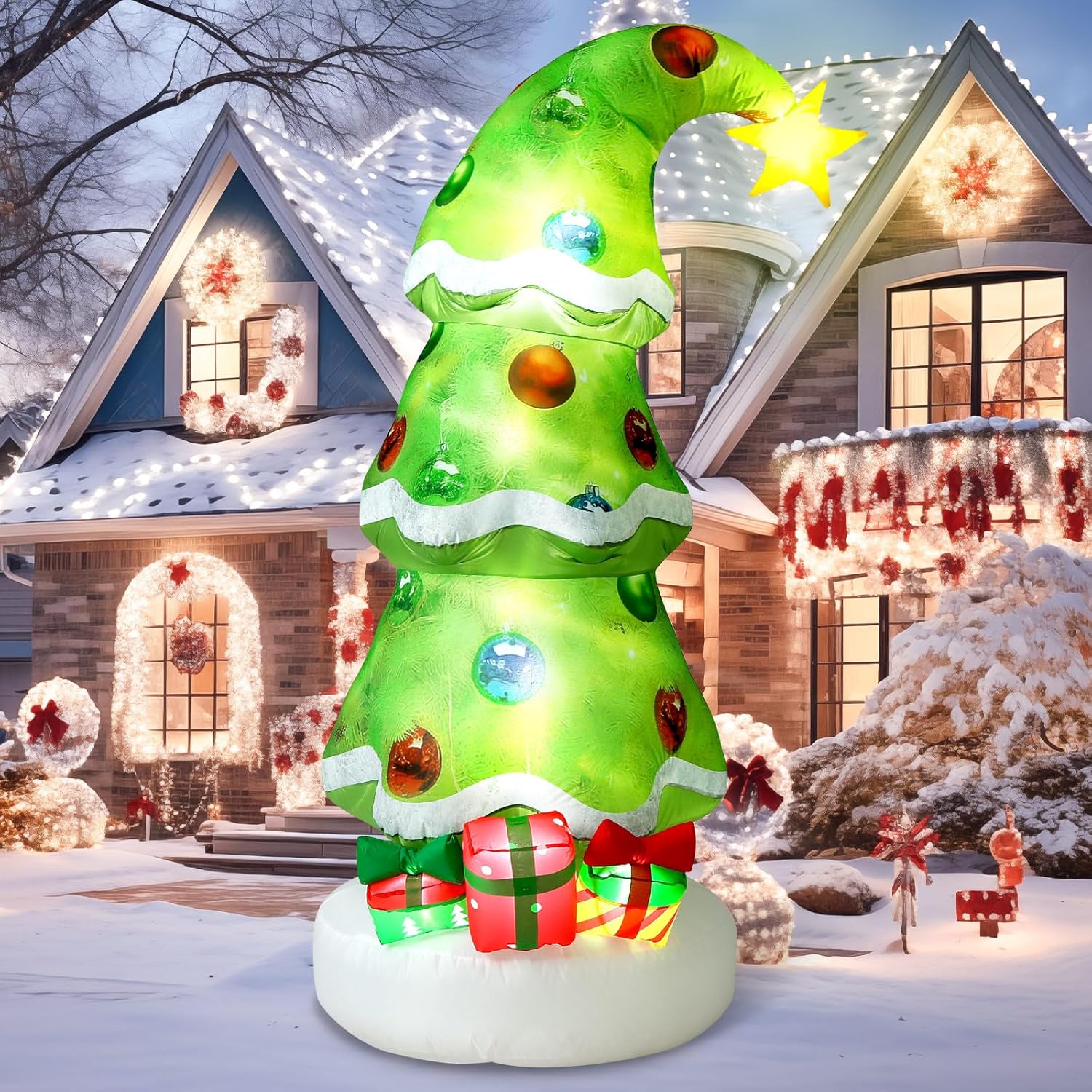 Lime Green 6.9ft Outdoor Infla - огляд і ціна Lighting Tree Decor