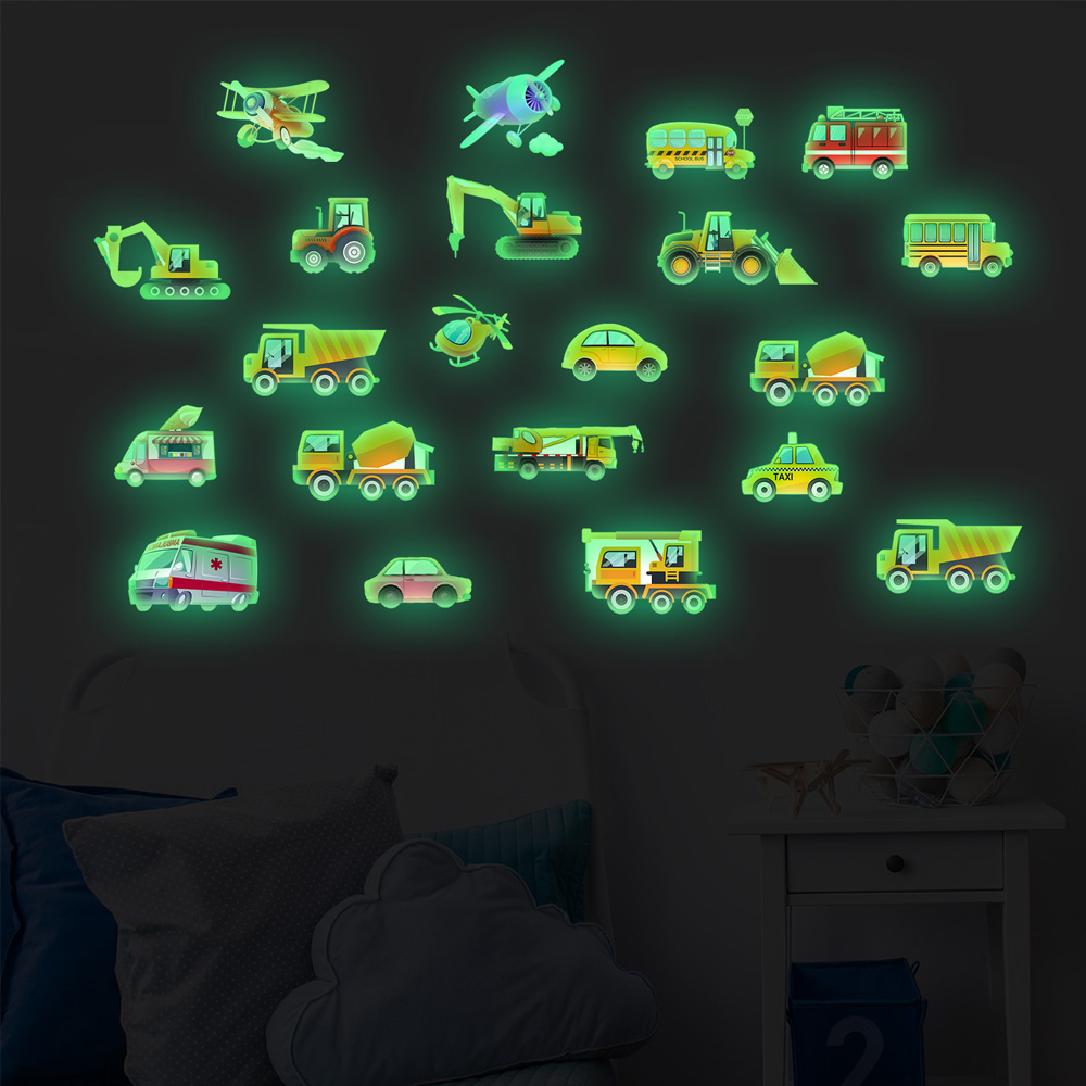 Luminous Car Wall Sticker 21Pc - огляд і ціна Lighting Mcqueen Bedroom Decor