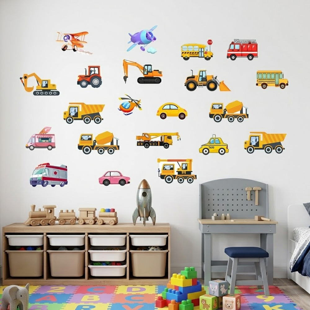 Luminous Car Wall Sticker 21Pc - огляд і ціна Lighting Mcqueen Bedroom Decor