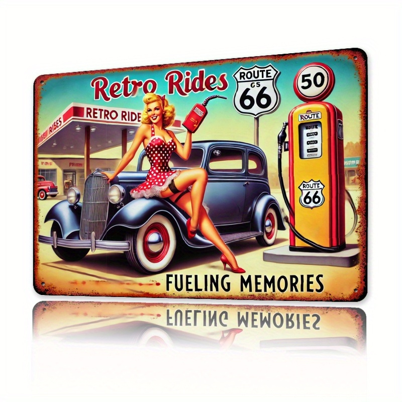 Vintage 66 Route Wall Art Meta - огляд і ціна Lighting Mcqueen Bedroom Decor