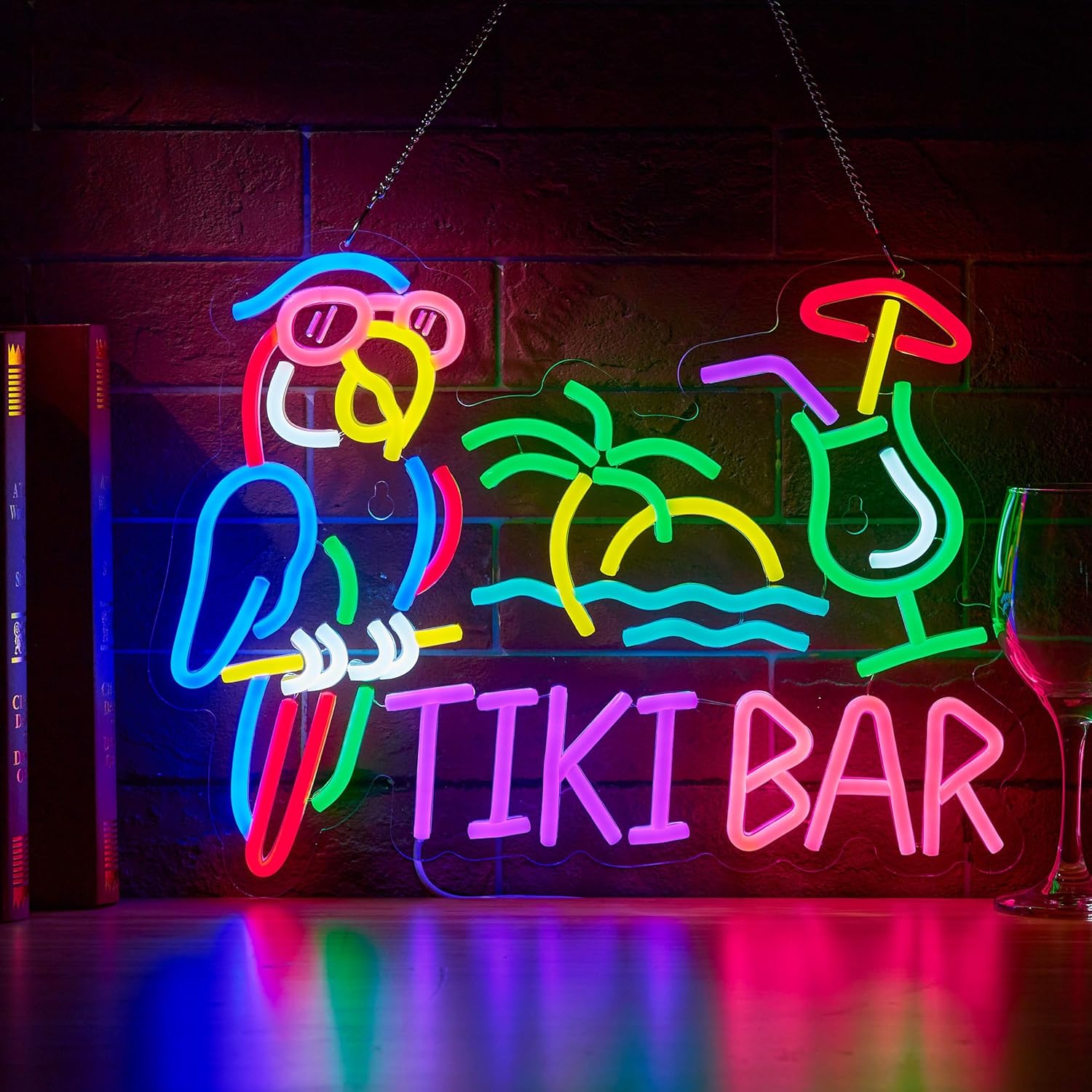Tiki Bar Parrot Palm Tree Neon - огляд і ціна Led Lighting Wall Decor