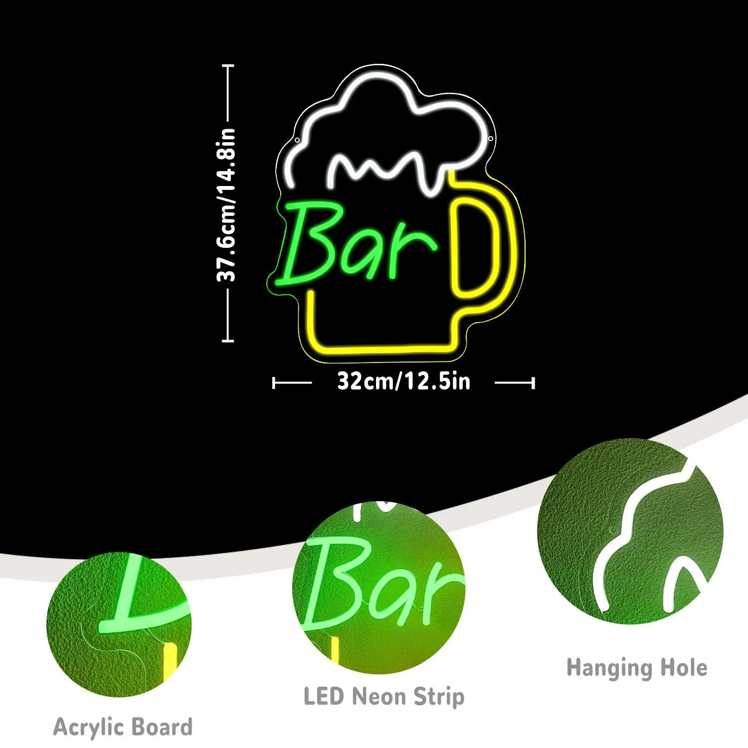 Beer Bar Neon Sign USB Dimmabl - огляд і ціна Led Lighting Wall Decor