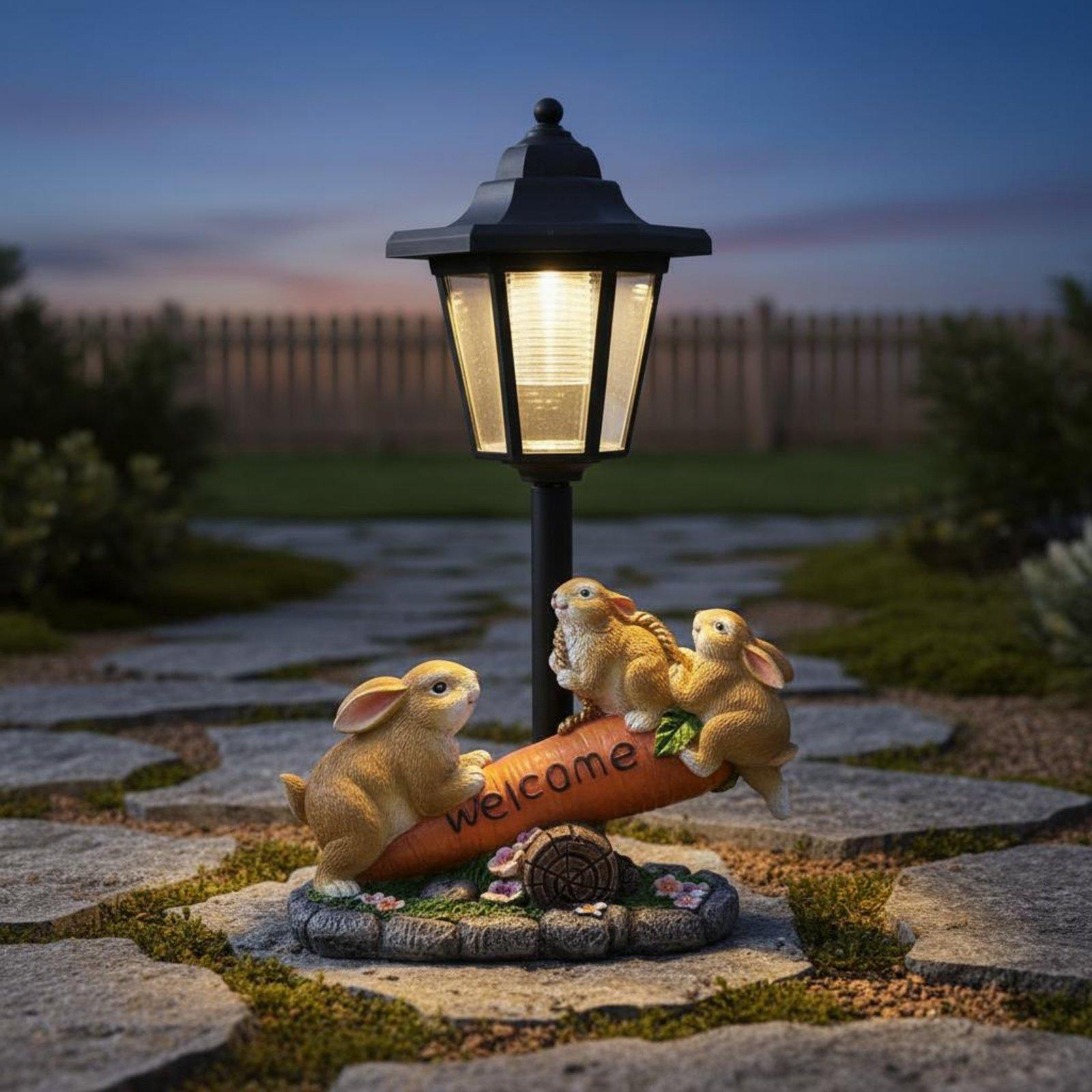 Solar Rabbit Statue Decorative - огляд і ціна Lighting Decor Ideas