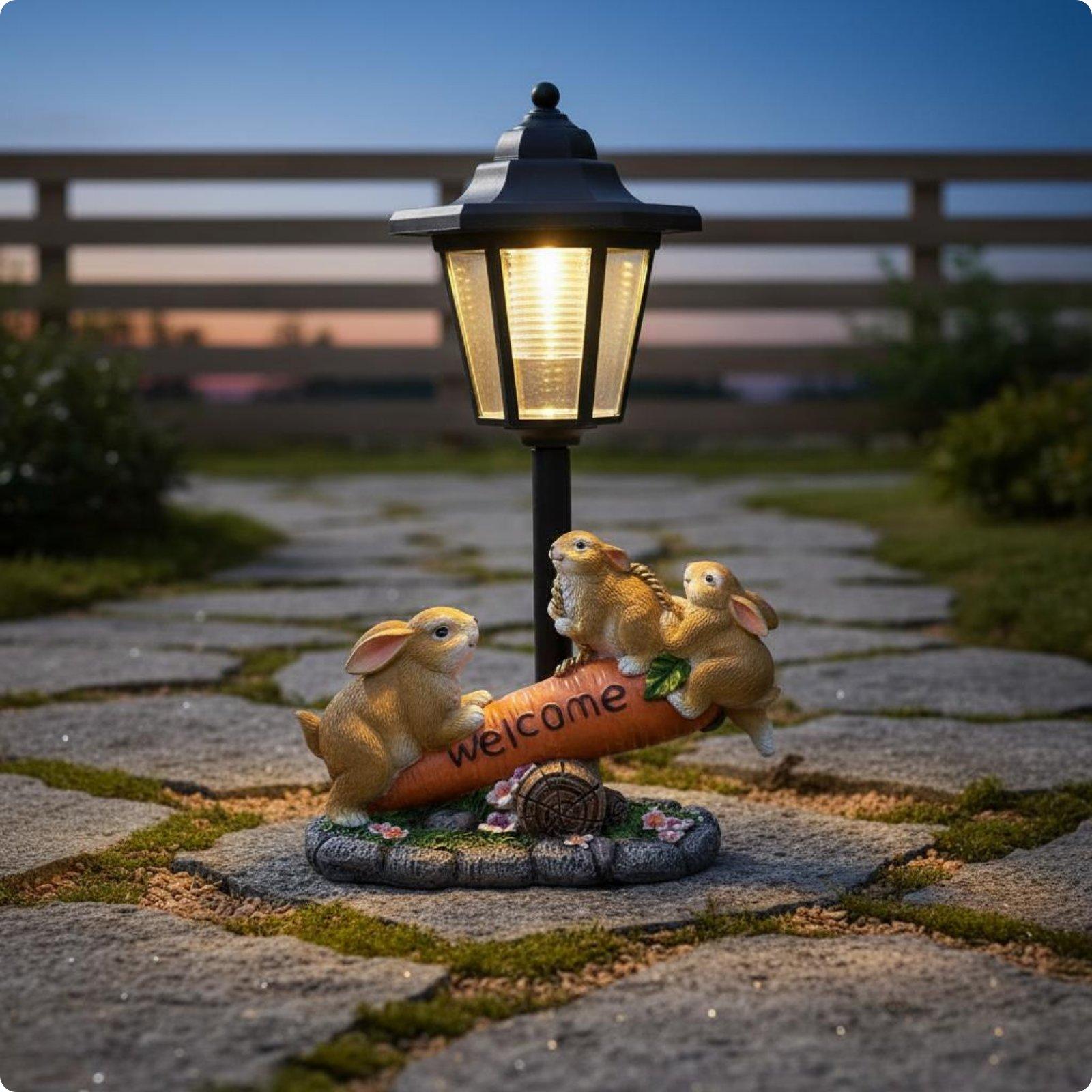 Solar Rabbit Statue Decorative - огляд і ціна Lighting Decor Ideas