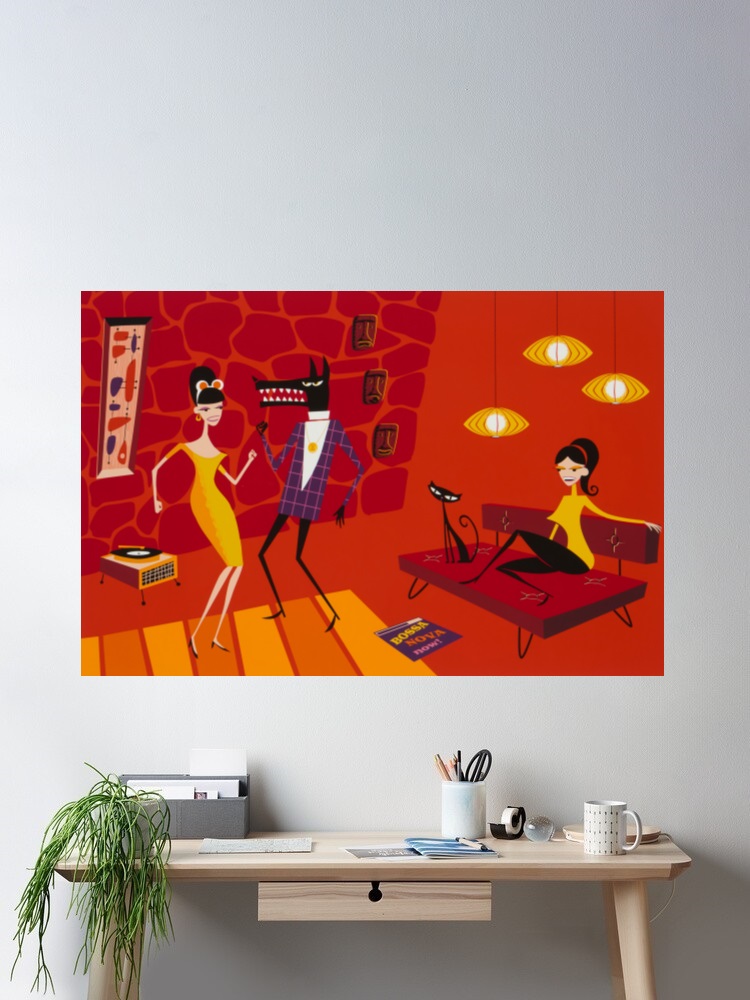 Josh Agle Bossa Nova Now Photo - огляд і ціна Nova Decor & Lighting Vase Glass Brun 26Cm