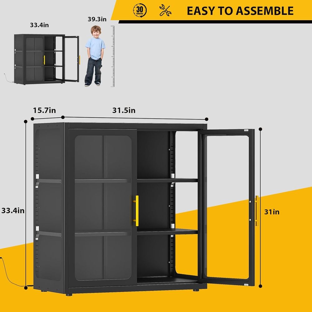 34 Tall Glass Door Display Cab - огляд і ціна Lighting & Home Decor Studio