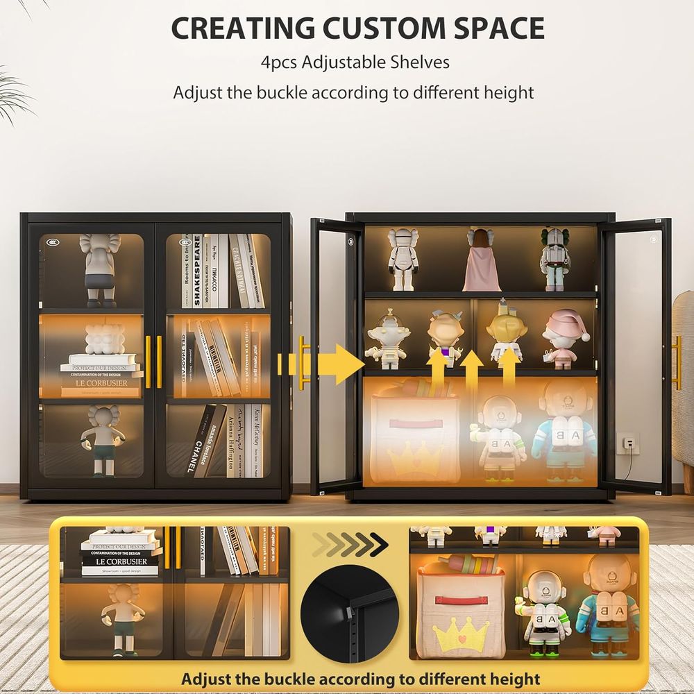 34 Tall Glass Door Display Cab - огляд і ціна Lighting & Home Decor Studio